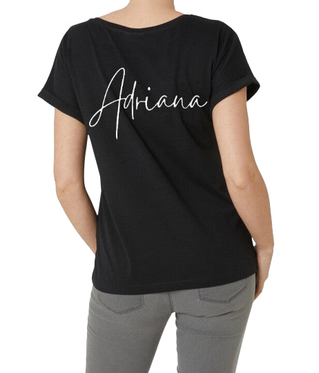 ADRIANA T-Shirt, Schwarz "Size Zero"